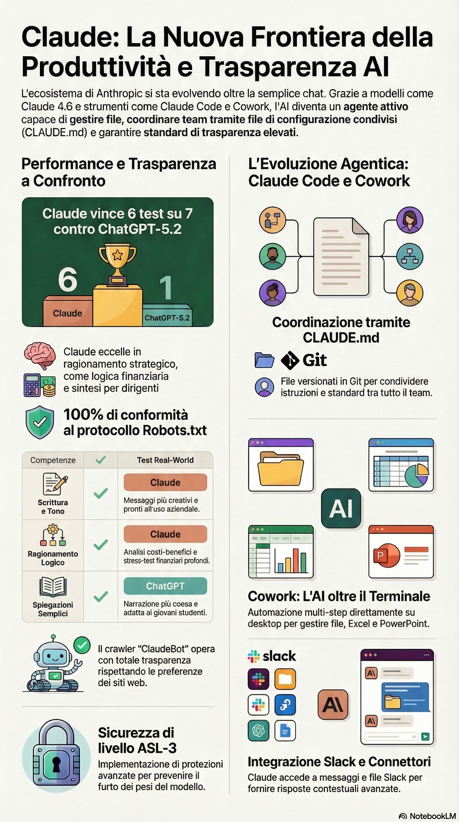 Claude: performance, ecosistema Claude Code e Cowork, coordinamento tramite CLAUDE.md e sicurezza enterprise